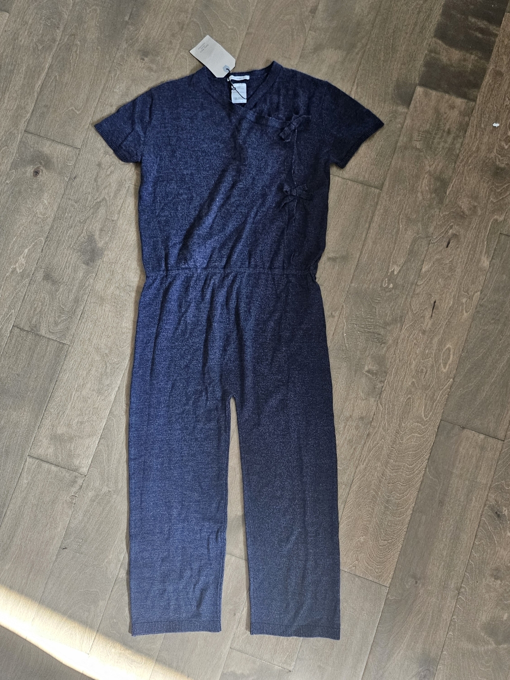 Zara Girls Navy Knit Jumpsuit 11-12y